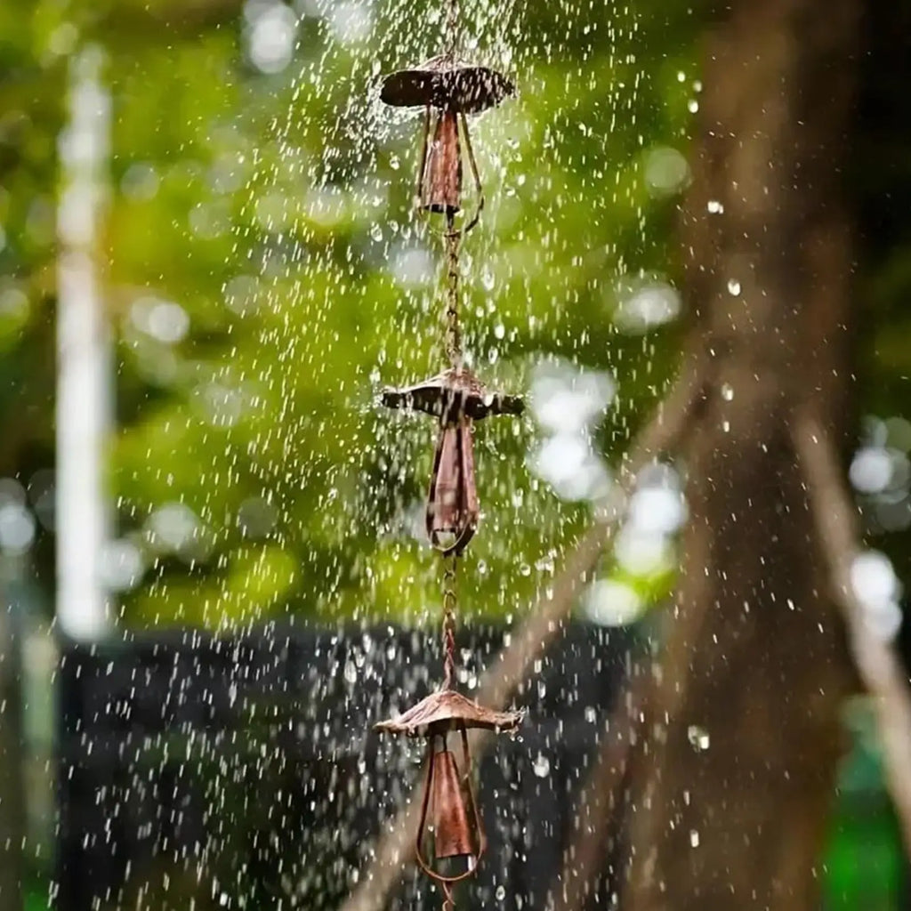 Metal Mushroom Rain Chain – Heavy Duty Downspout Alternative Decorative Rain Chain Qme