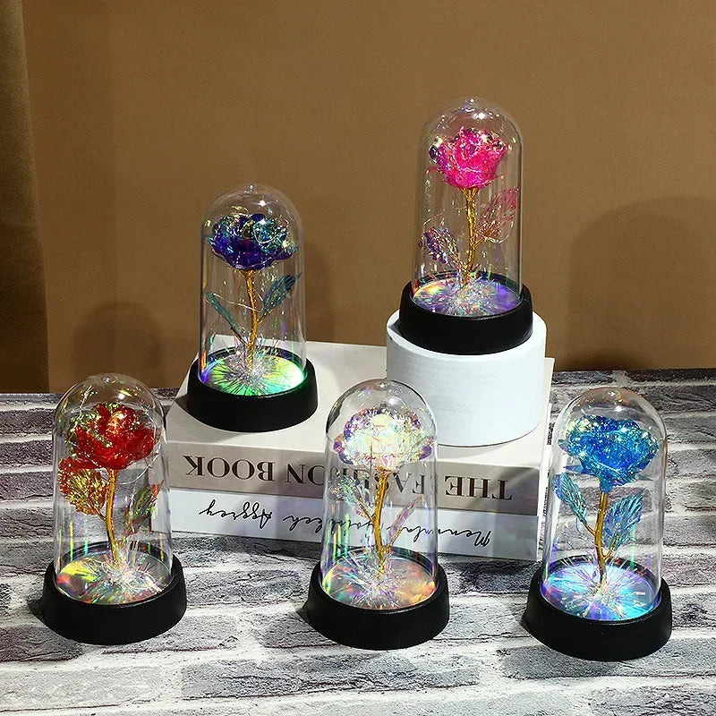 LED Simulation Rose Flower Night Light – 5 Colors | Qme LED Flower Night Light Qme
