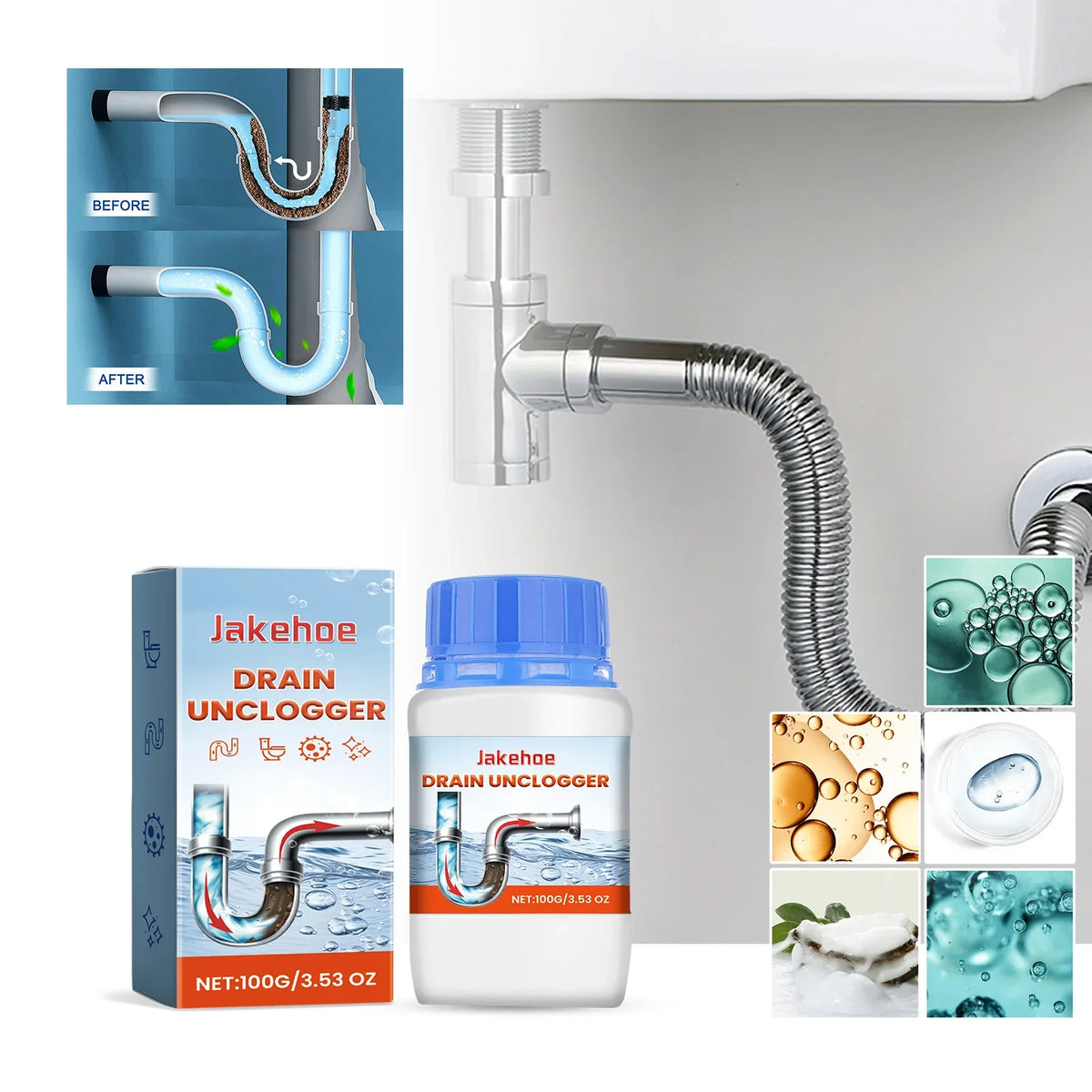 Drain Cleaner – Toilet, Sink & Kitchen Pipe Clog Remover Drain Clog Remover Qme Default Title