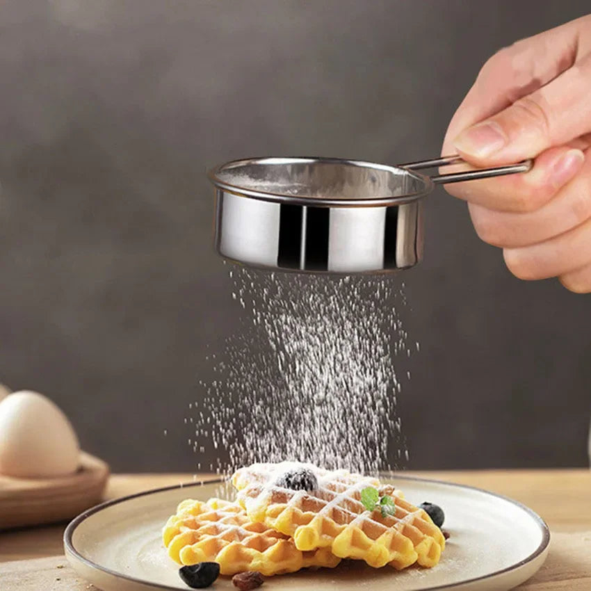 Stainless Steel Handheld Sifter for Flour & Powdered Sugar Baking Sifter Qme