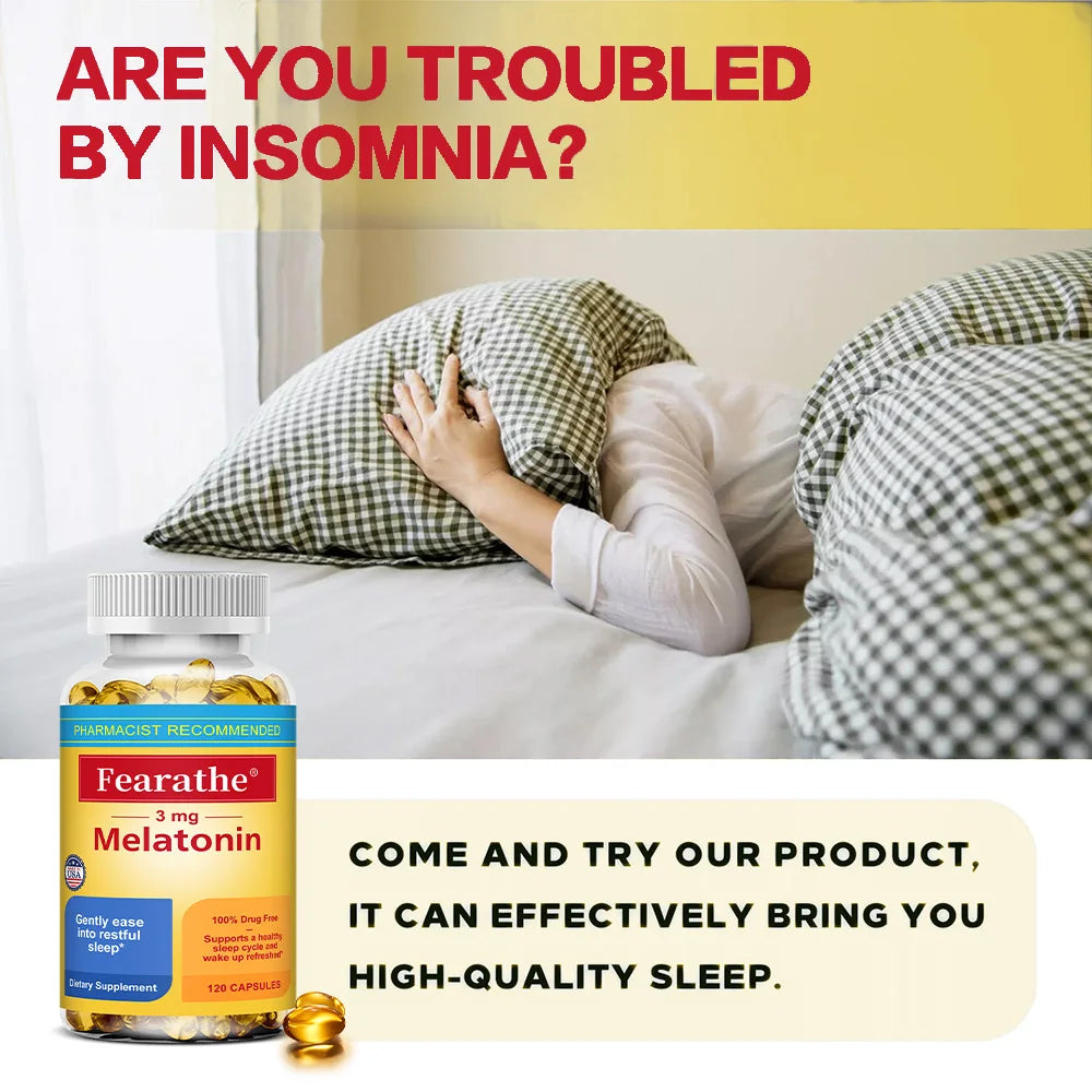 Fearathe Melatonin Capsules 3mg – Sleep Wellness Supplement Sleep Supplement Qst