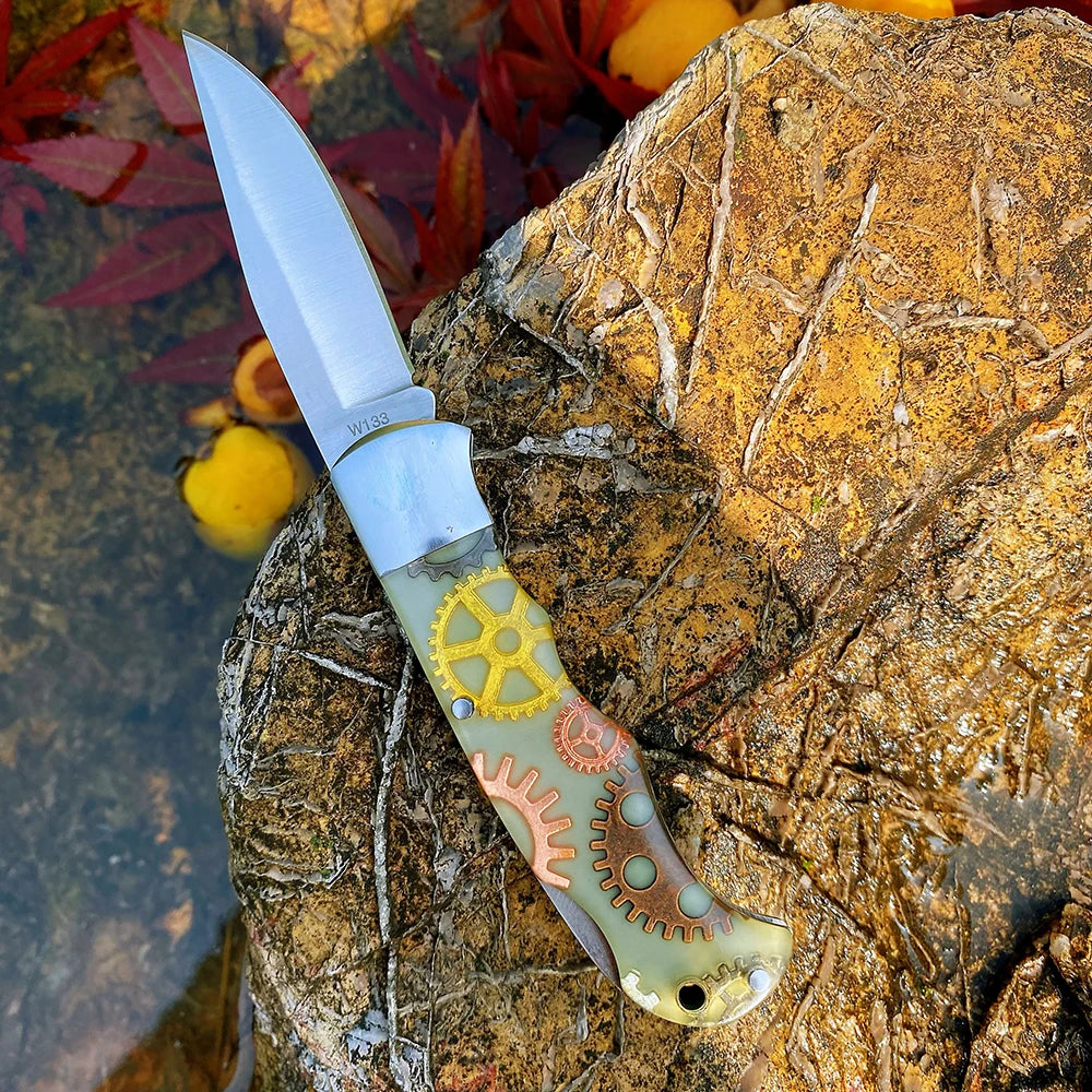 Z.QIAN Chilun Slip Joint Folding Pocket Knife – Luminous Resin Folding Pocket Knife Qst