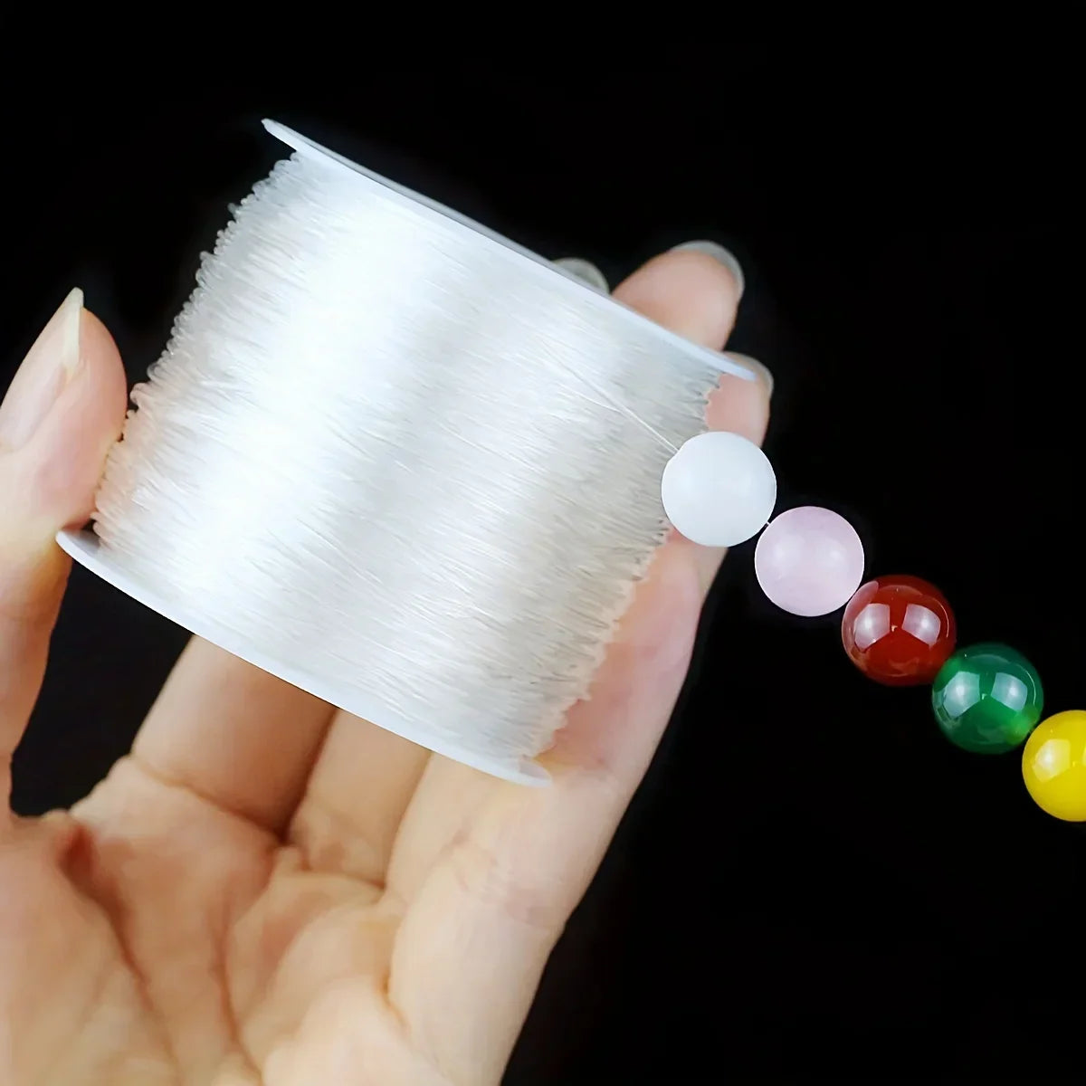 Transparent Elastic Thread Large Roll – DIY Beaded Jewelry Jewelry Making Cord Qme