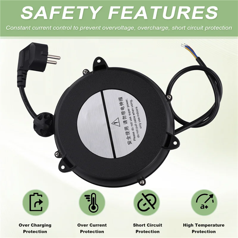 Automatic Retractable Wire Winding Storage Reel – EU Plug Wire Storage Reel Qme