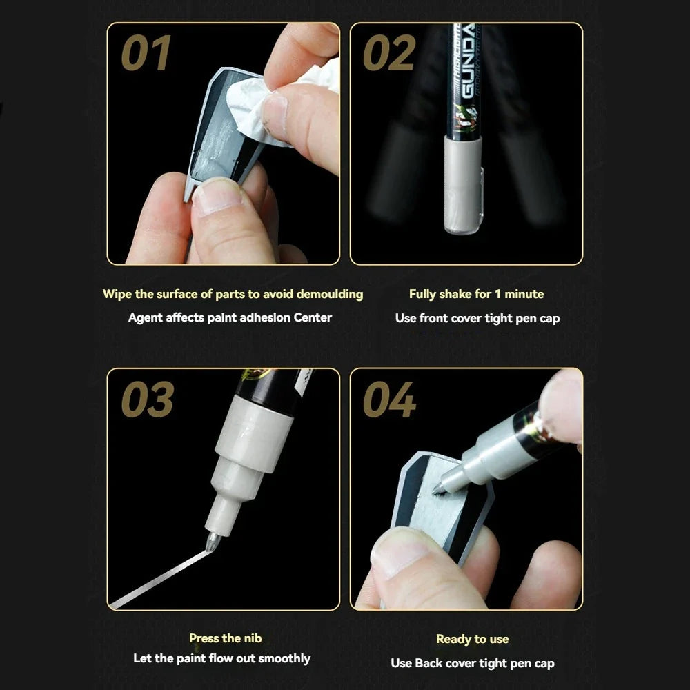 Metallic Reflective Gloss Paint Marker Pens | Mecha & DIY Art Metallic Paint Markers Qme