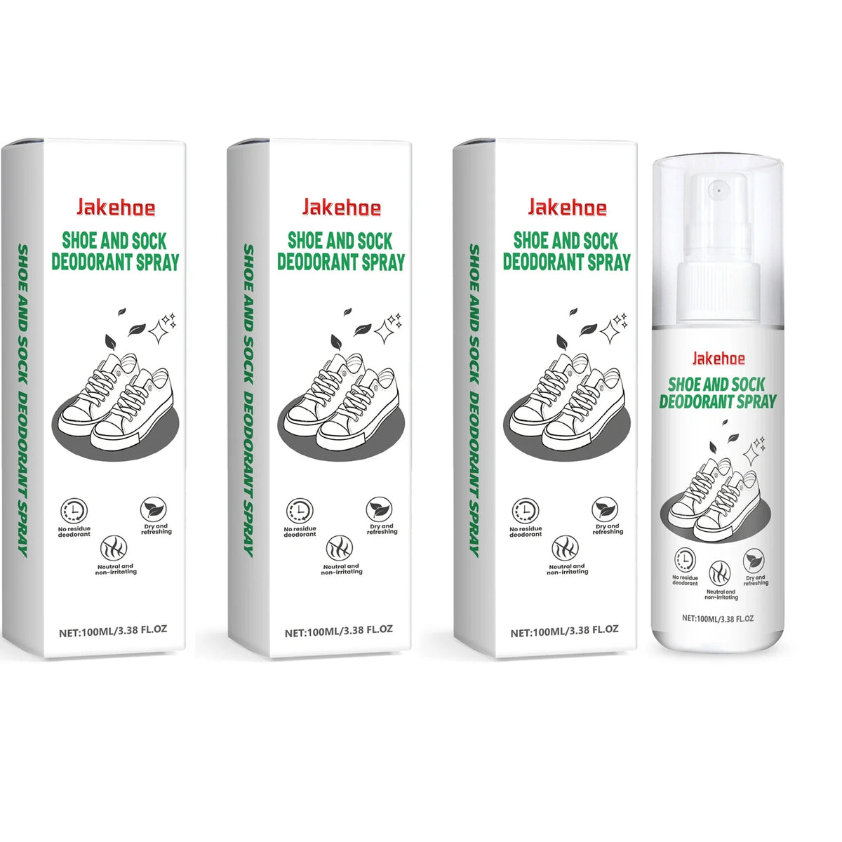 Shoe & Sock Deodorizing Spray | Antibacterial, Long-Lasting Shoe Deodorizing Spray Qme 3 X 100ml Boxed