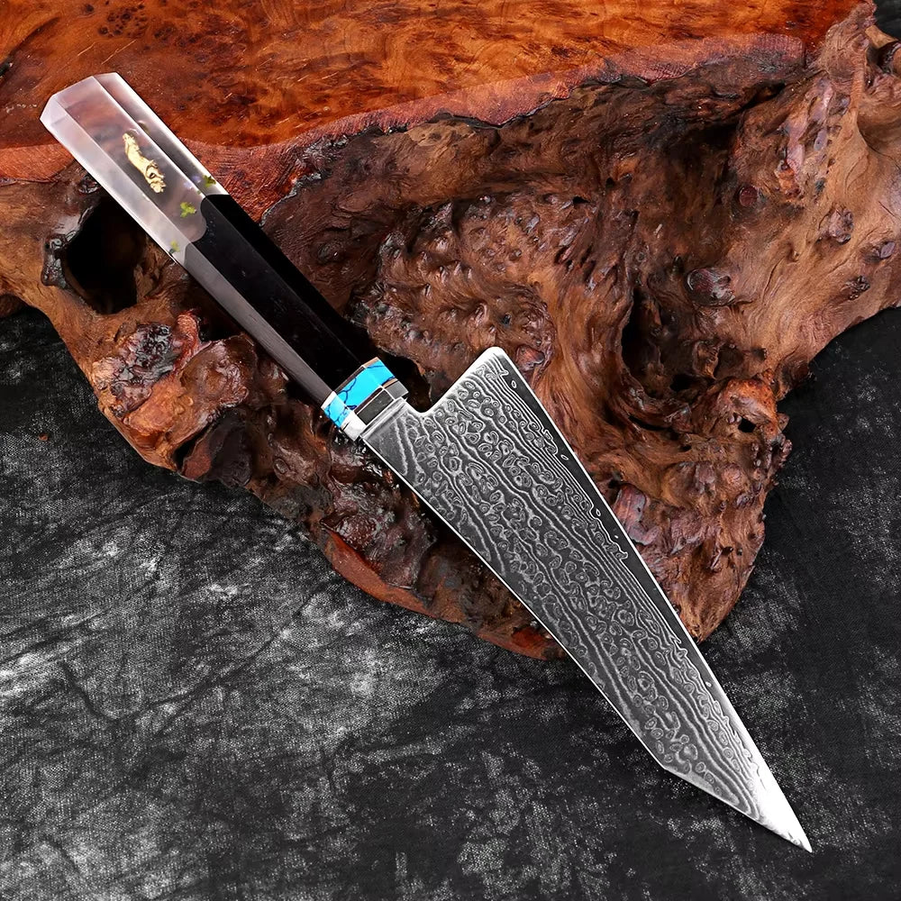XITUO 5-Inch Damascus Steel Utility Knife – Japanese Petty Damascus Kitchen Knife Qst