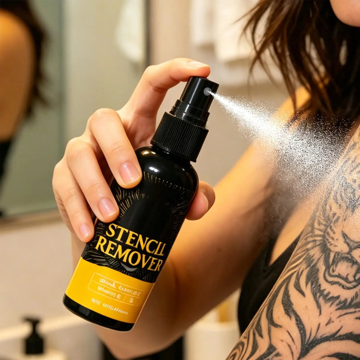 Stencil Removal Spray – Portable Ink Cleansing Mist 40ml | Qme Stencil Cleaning Spray Qme