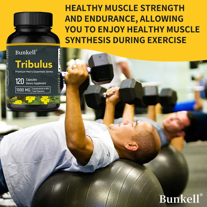 Tribulus Terrestris Capsules 120ct – Energy & Stamina Support Herbal Supplement Qst
