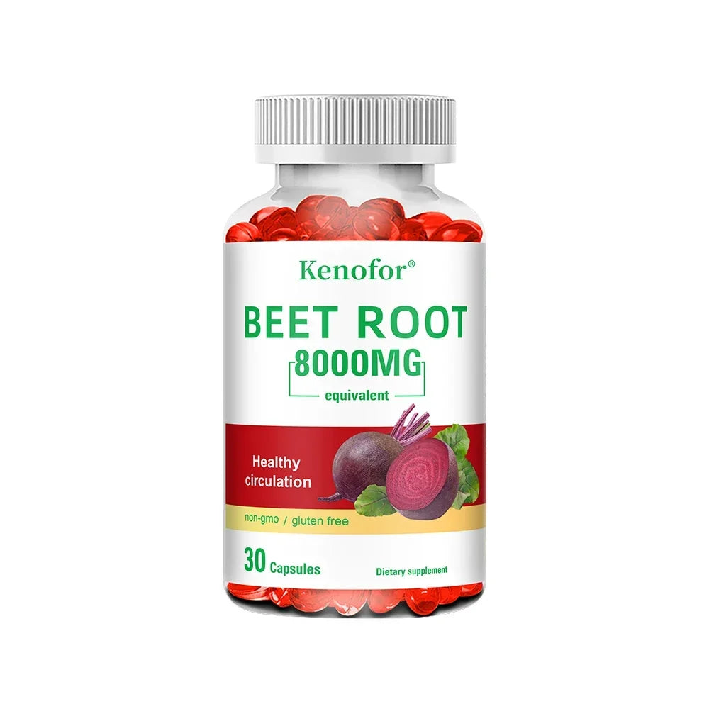 Beetroot Extract Capsules with Black Pepper | Energy & Endurance Herbal Supplement Capsules Qst 30 count-1 bottle