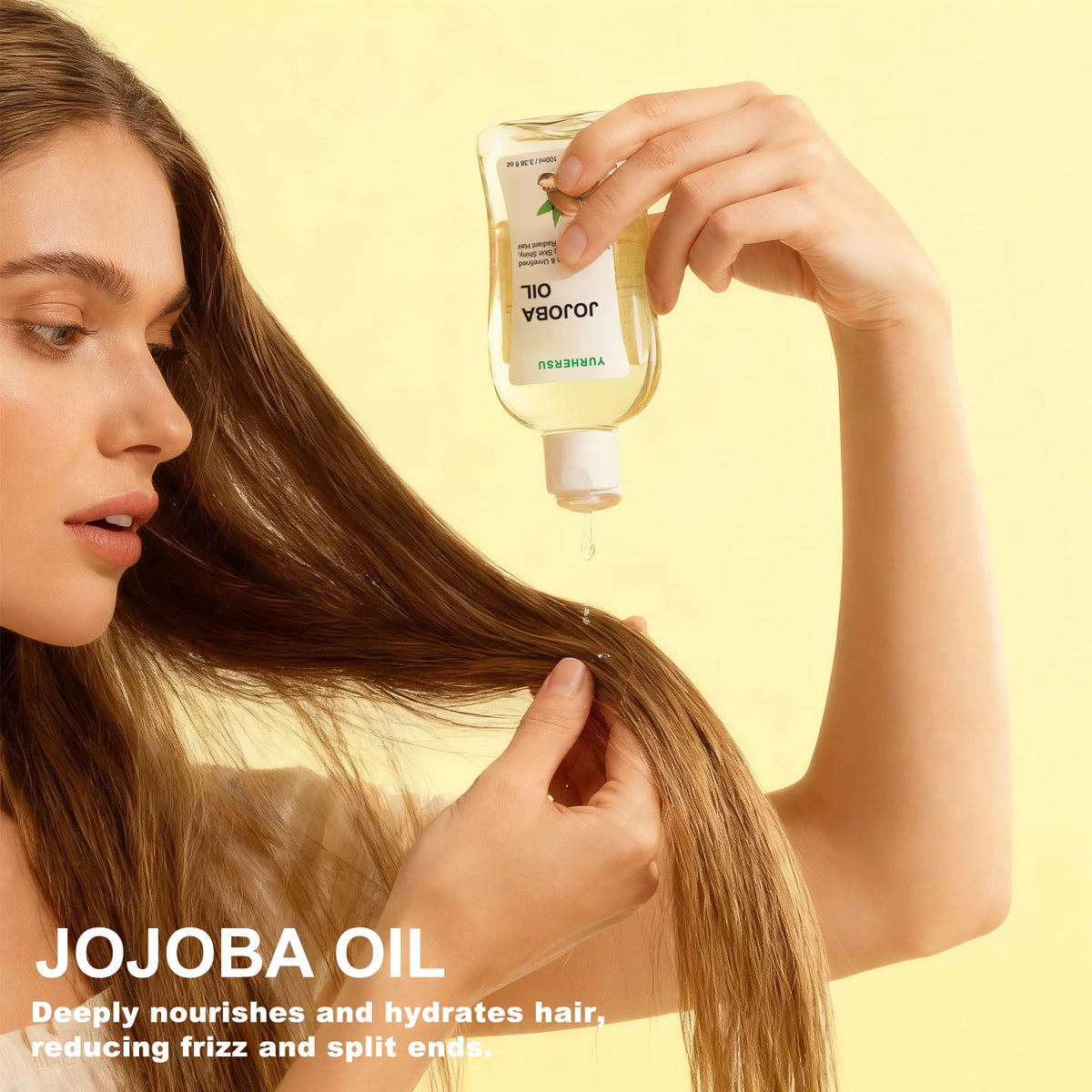 YURHERSU Pure Jojoba Oil – Hair Moisturizer & Frizz Control 100ml Hair Treatment Oil Qst
