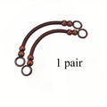 Wooden Bead Bag Handles – Retro Woven Nylon Rope Straps Bag Handles & Straps Qme Coffee 1pair