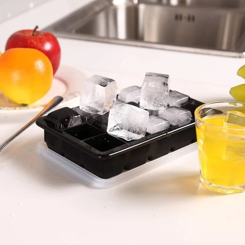 Silicone Ice Cube Tray 8 & 15 Grid Square Mold – Reusable Silicone Ice Cube Tray Qme