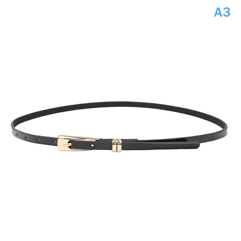Women's Skinny Candy Color PU Waist Belt – 12 Colors Women's Fashion Belt Qst A3