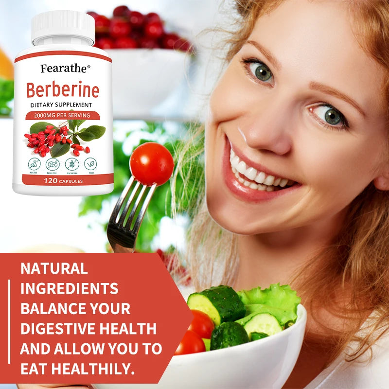 Berberine 2000mg Supplement – 120 Capsules, Non-GMO Herbal Supplement Qst