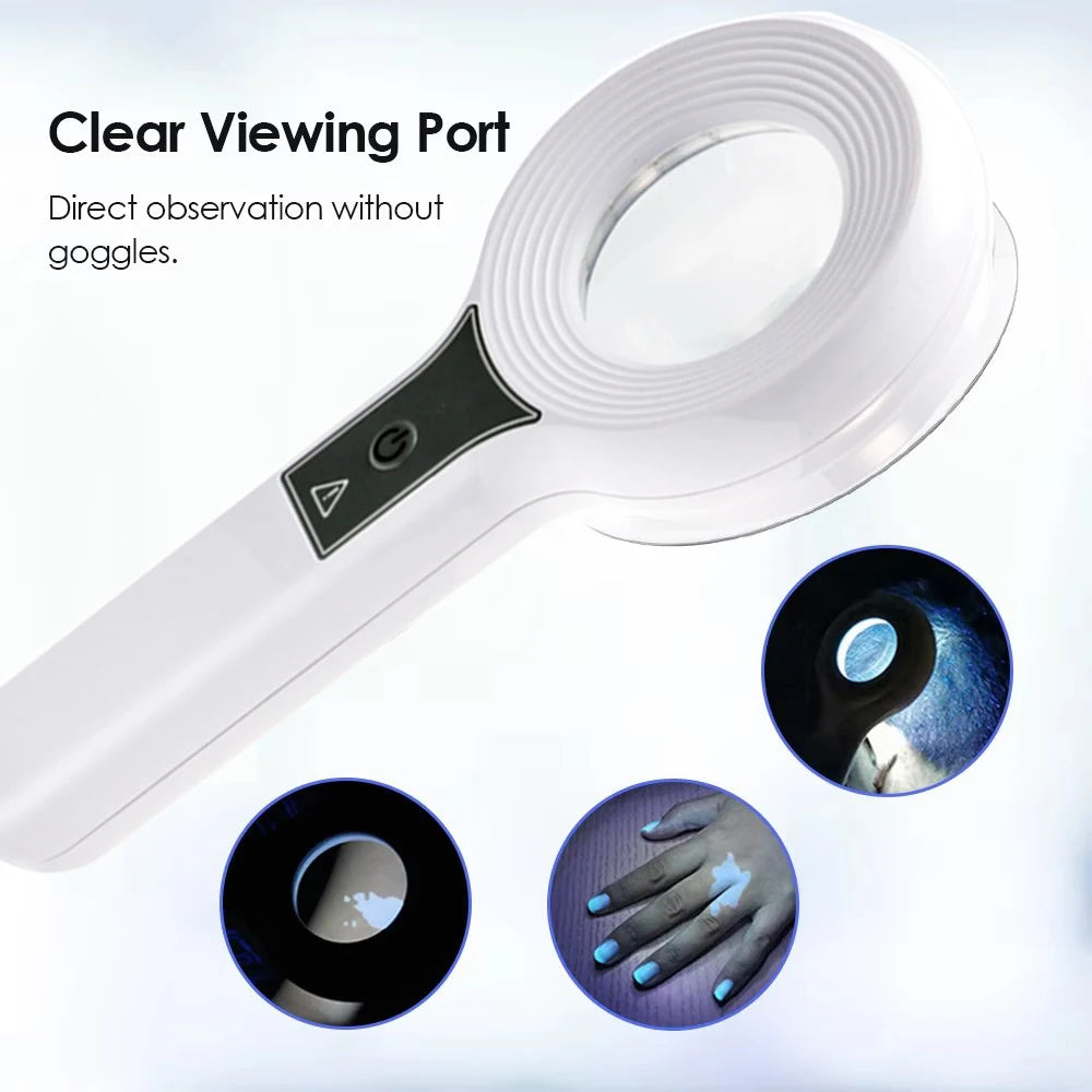 Woods Lamp UV Skin Analyzer – Portable LED 3x Magnifying Skin Analysis Lamp Qst