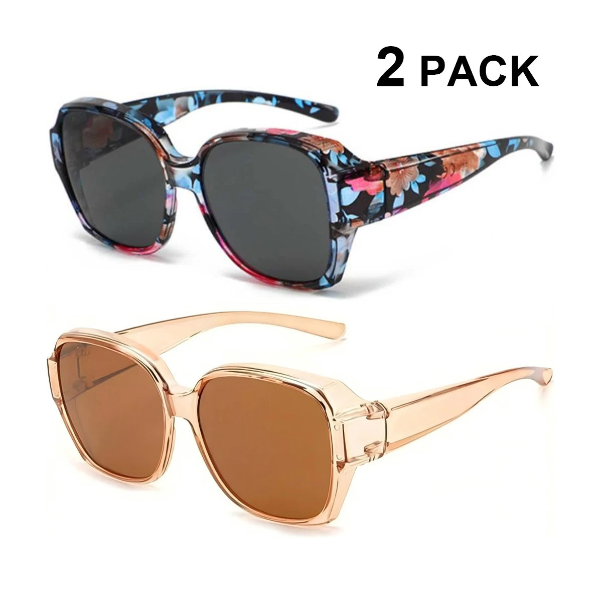 VOPHA Over-Glasses Sunglasses UV400 Clip-On – Men & Women Clip-On Sunglasses Qst 2Pcs-4