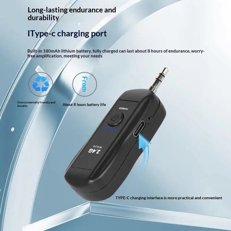 2.4G Wireless Head-Worn Microphone Set – Clear Sound Output Wireless Headset Microphone Qme
