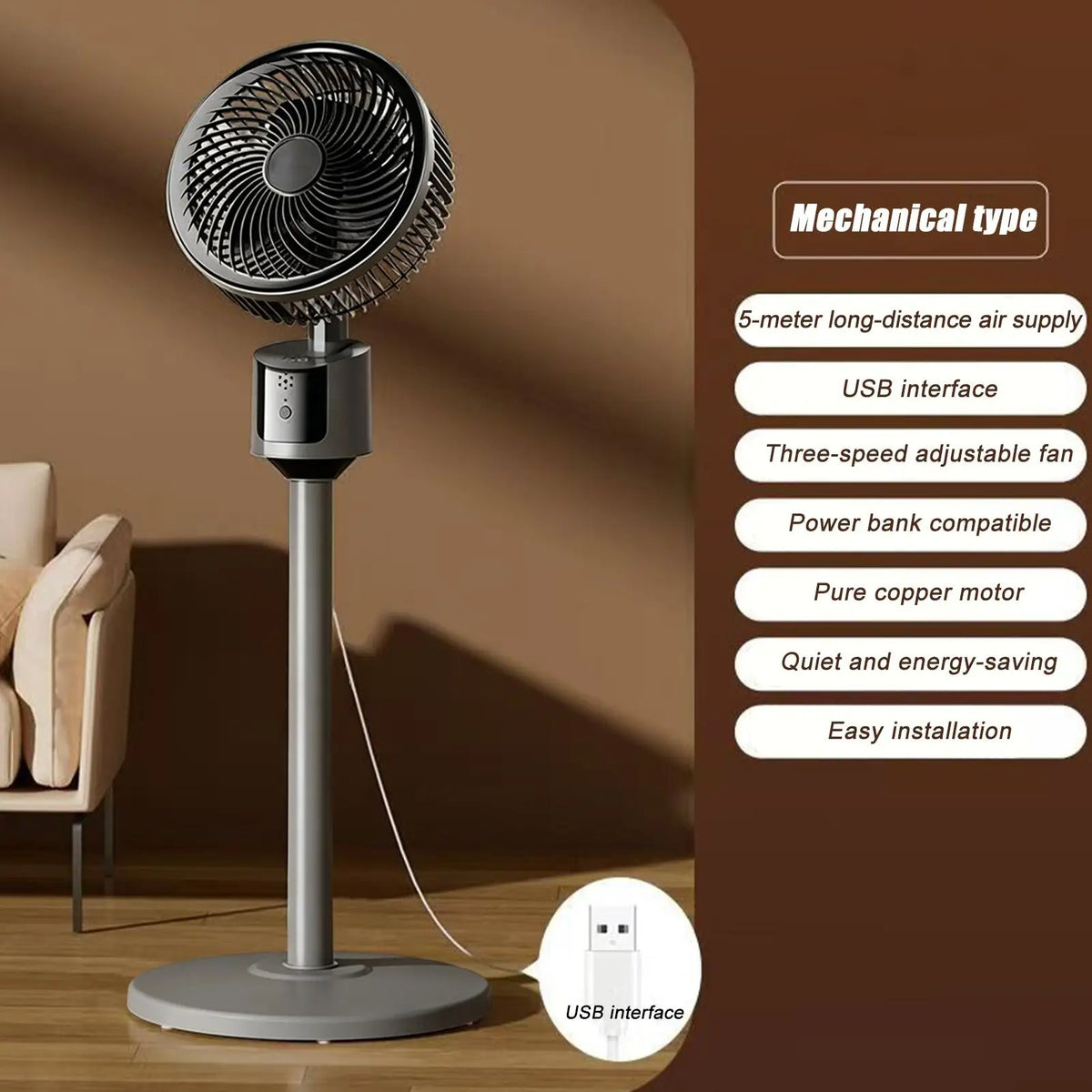 Heavy Duty Quiet Air Circulation Fan – Bedroom, Office & Dorm Air Circulation Fan Qme