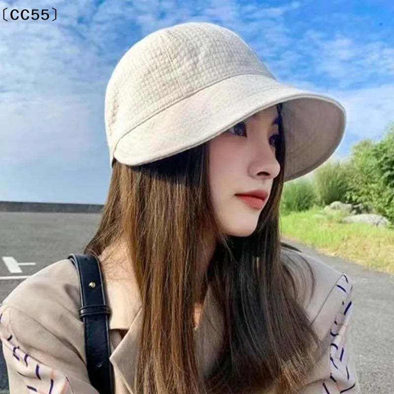 Women's Solid Bucket Hat – Wide Brim Sun Hat for Outdoors Women's Bucket Hat Qst
