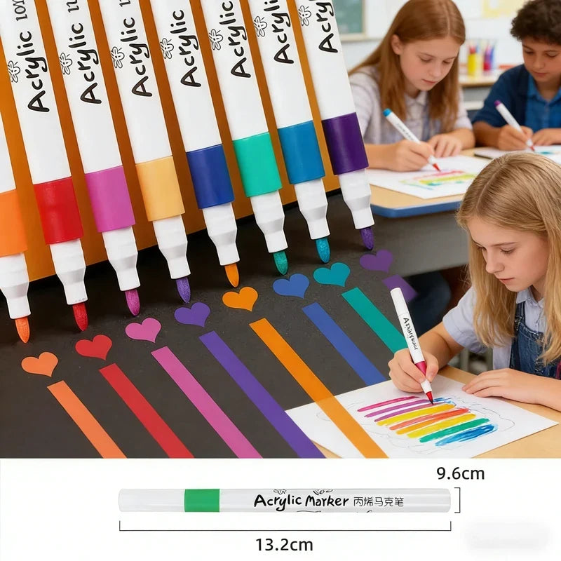 Acrylic Paint Markers 12–80 Colors | Waterproof & Non-Toxic Acrylic Paint Markers Qme