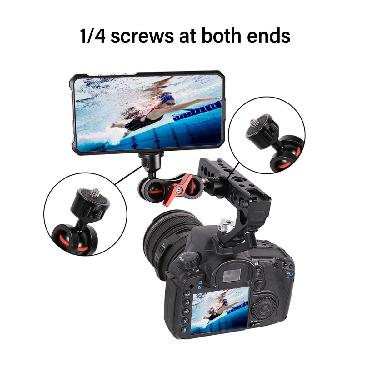 360° Action Camera Suction Cup Mount – Aluminum Alloy Camera Suction Mount Qst
