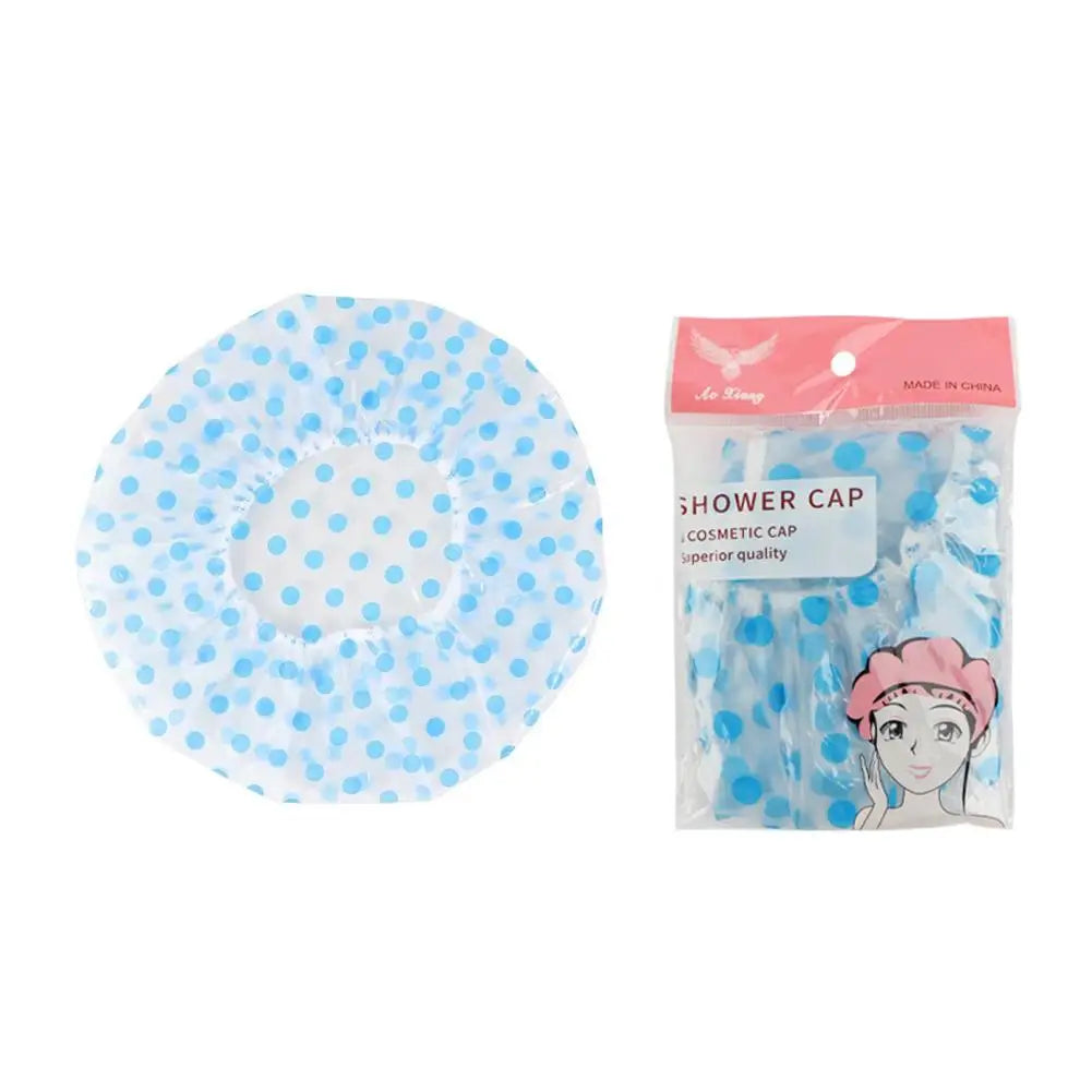 Women's Reusable Waterproof Shower Cap – Elastic Bath Hair Cap Shower Cap Qme B CN