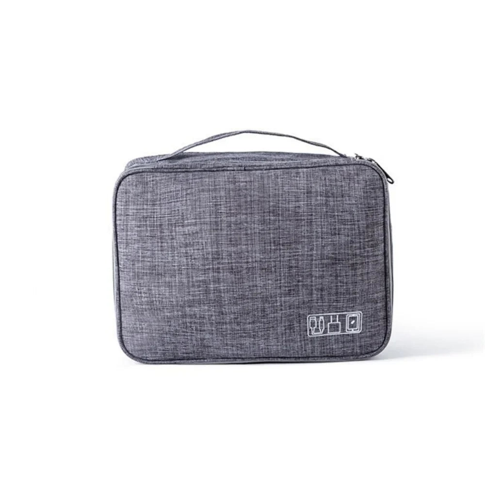 Waterproof Travel Cable Organizer Bag | Oxford Storage Case Cable Organizer Bag Qme Three layer Gray