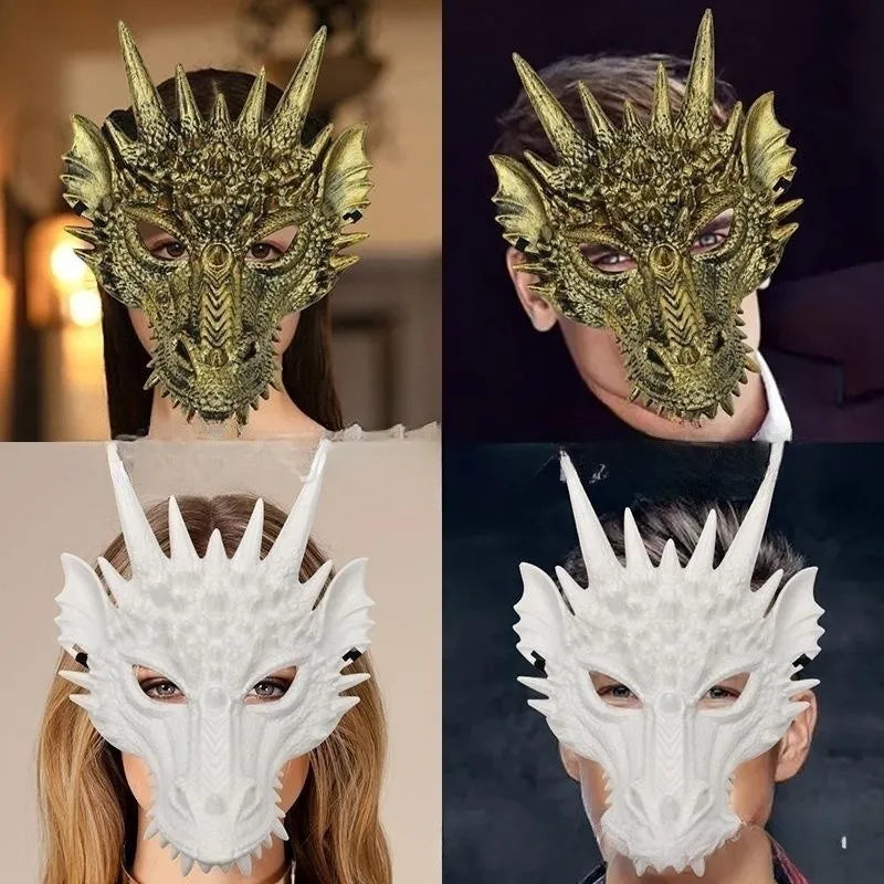 Dragon Full Face Cosplay Mask – Halloween Horror Animal Mask Costume Face Mask Qme