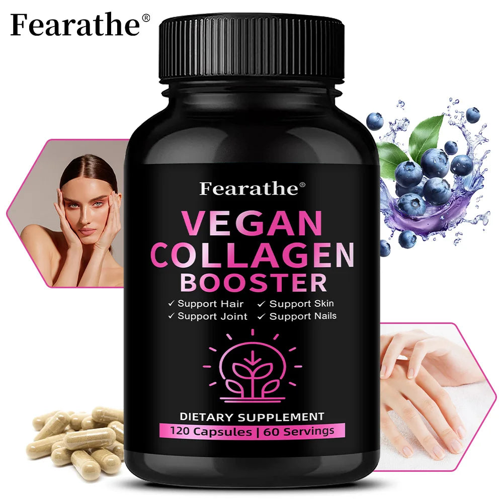 Vegan Collagen Booster – Silica, Hyaluronic Acid, Hair Skin Nails Collagen Supplement Qst