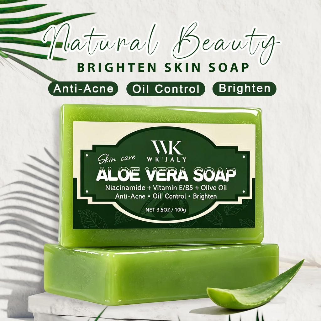 WK'JALY Natural Aloe Vera Soap Bar – Face & Body, 100g Facial Body Soap Qst