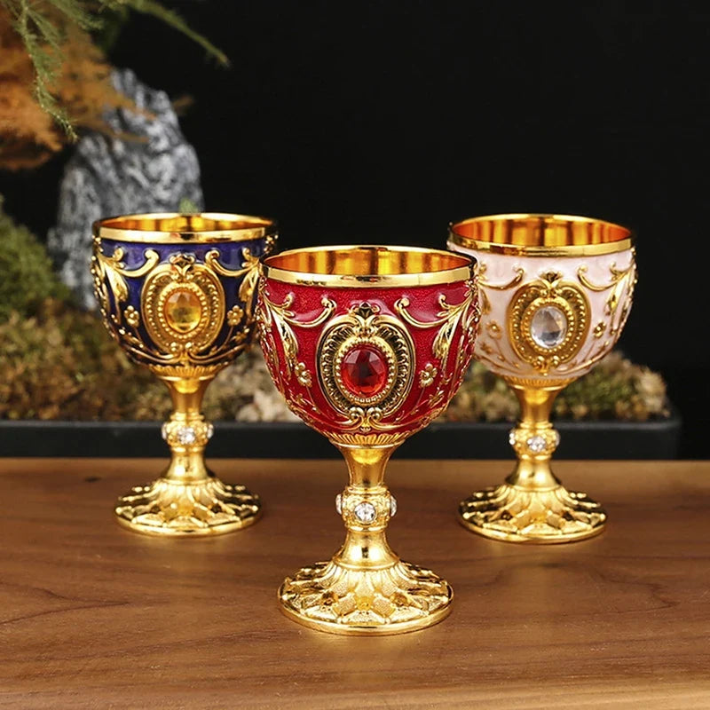 Vintage Embossed Metal Chalice Goblet – Wine & Décor Cup Decorative Chalice Goblet Qme