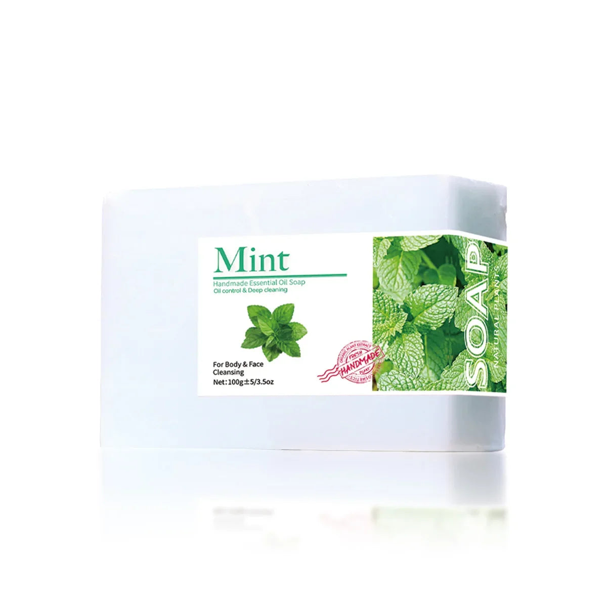 Handmade Organic Peppermint Essential Oil Bar Soap | Natural Artisan Bar Soap Qme