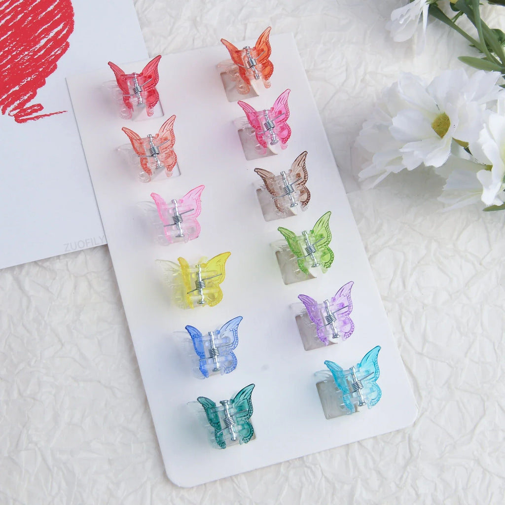 Colorful Butterfly Hair Claw Clips Mini Gradient Barrettes Hair Claw Clips Qme