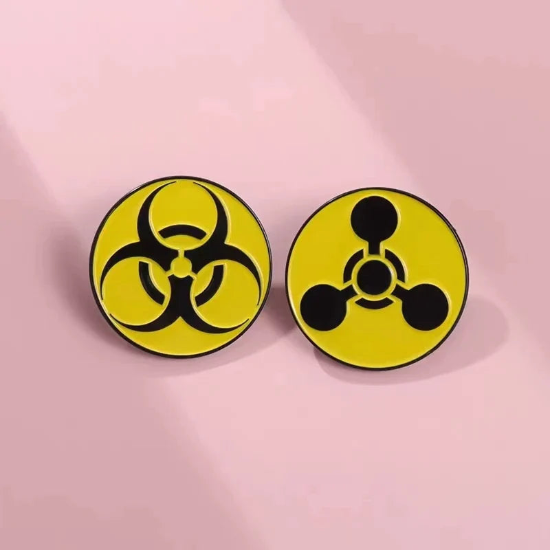 Radioactive Symbol Enamel Pin | Nuclear Sign Brooch Enamel Lapel Pin Qme