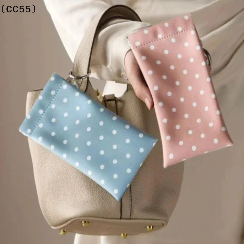 PU Leather Glasses Case – Spring Auto-Close & Keyring Clip Eyeglass Case Qst