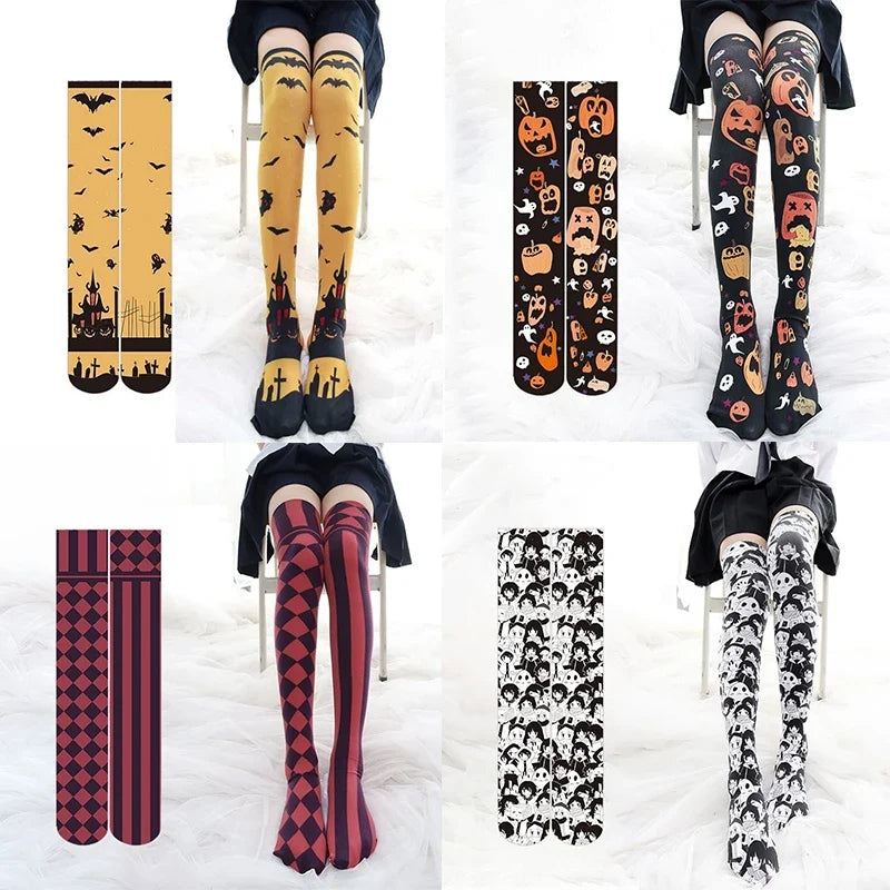 Anime Cat Claw Striped Halloween Thigh High Stockings – Women's Thigh High Stockings Qme