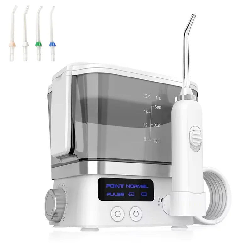 Water Flosser Oral Irrigator – 4 Nozzles & 10 Pressure Levels Oral Water Flosser Qst white