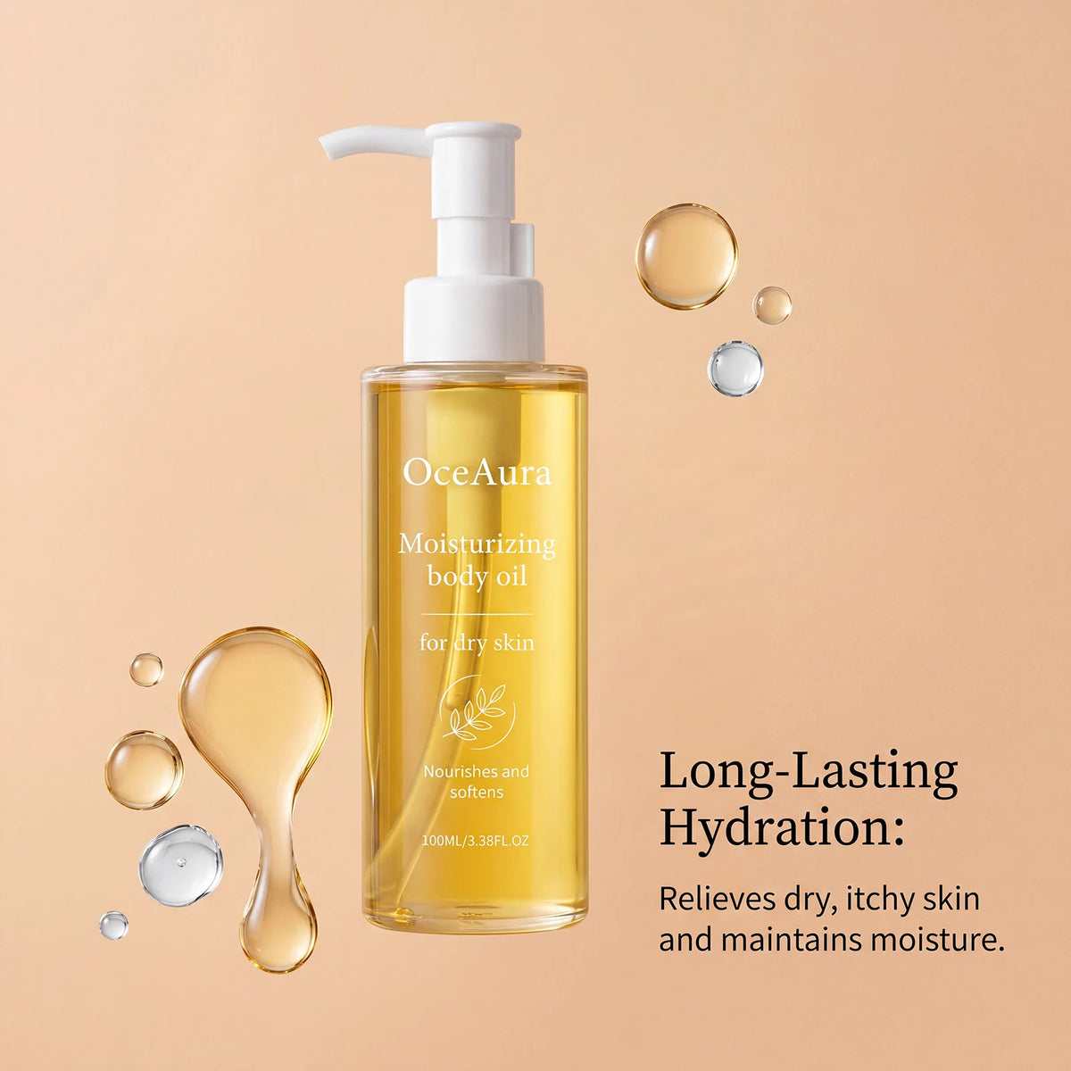 OceAura 100ml Body Essence Oil – Moisturizing & Smoothing Body Essence Oil Qst
