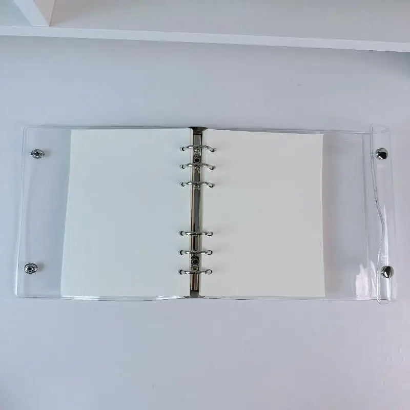Clear PVC Ring Binder Waterproof Snap Closure A6 A7 A8 Ring Binder Qme