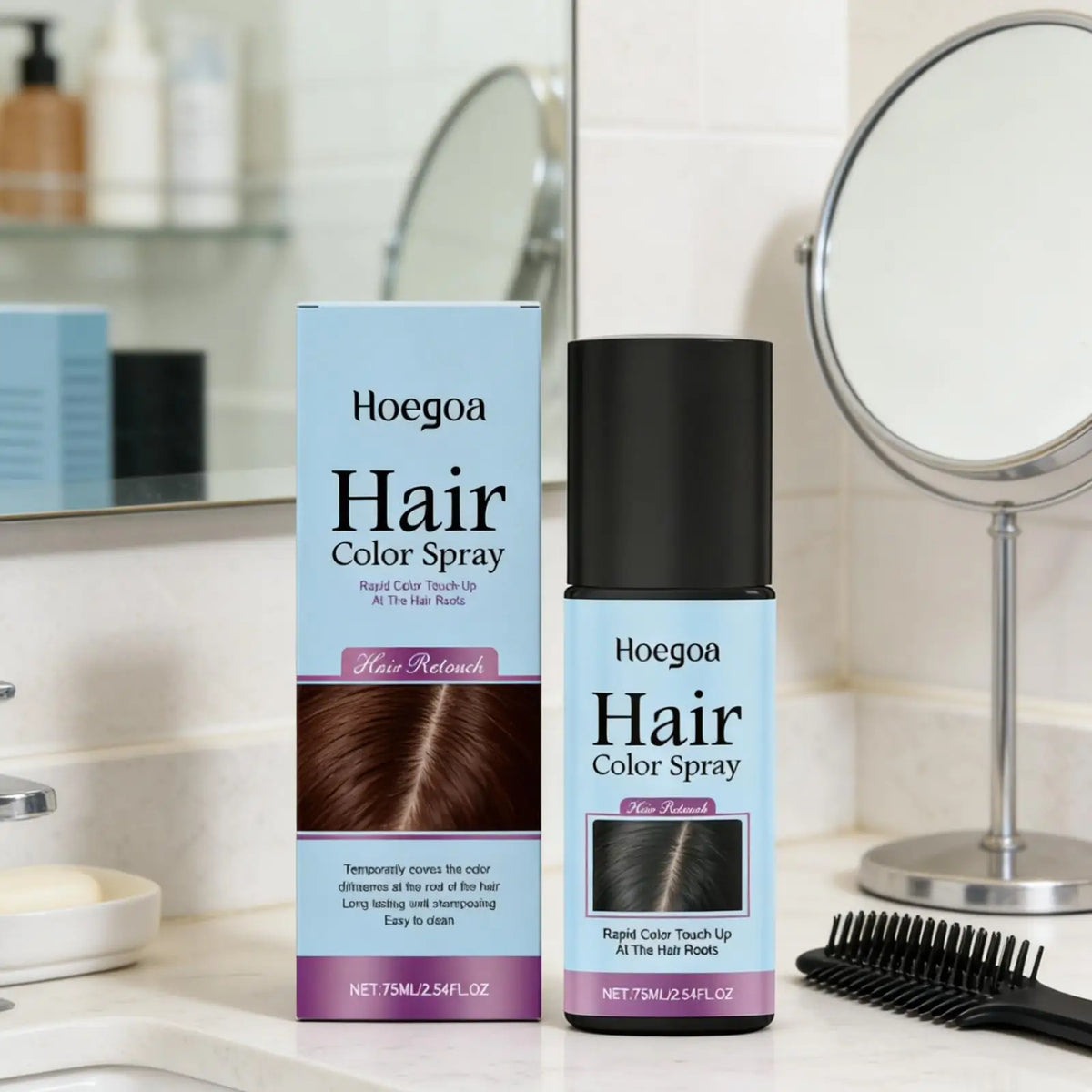 Hoegoa Temporary Hair Color Spray – Root Cover & Styling Temporary Hair Dye Spray Qst