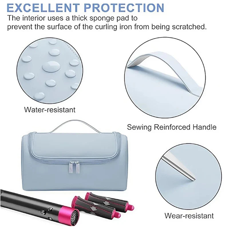 Hair Dryer Travel Organizer Bag – PU Leather Carrying Case Hair Tool Travel Case Qme