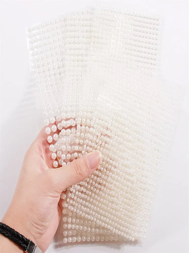 3D Pearl Face Jewels Body Stickers – Self-Adhesive Sheet | Qme Face & Body Gems Qme