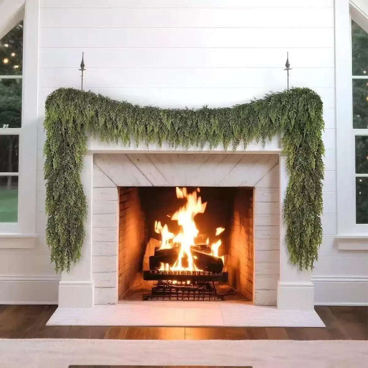 Artificial Green Pine Christmas Garland – Fireplace & Mantel Christmas Garland Qme