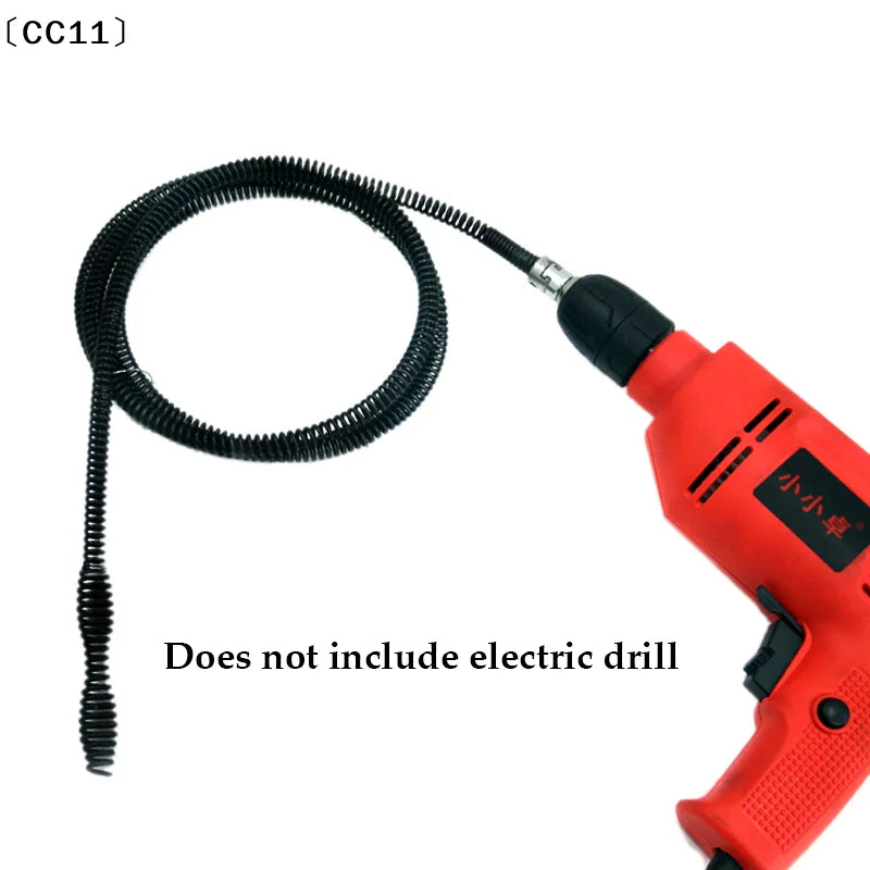 Drain Snake Spring Cleaner 10mm 1M/2M – Steel Wire Dredging Tool Drain Dredging Tool Qme