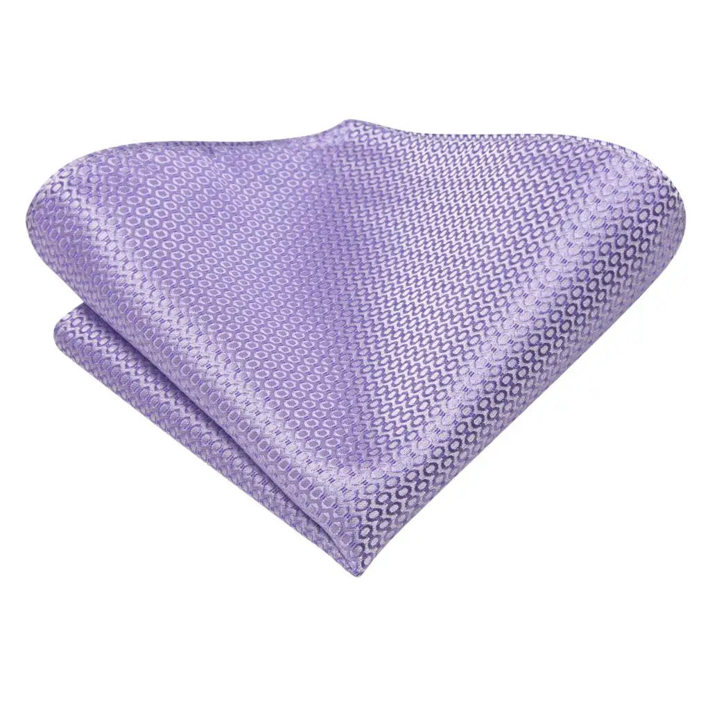 Hi-Tie Purple Silver Striped Silk Necktie – Men's Wedding Tie Silk Necktie Qme