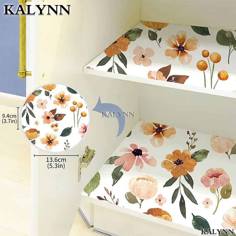 Boho Floral Peel & Stick Wallpaper Self-Adhesive Vinyl Peel & Stick Wallpaper Qme