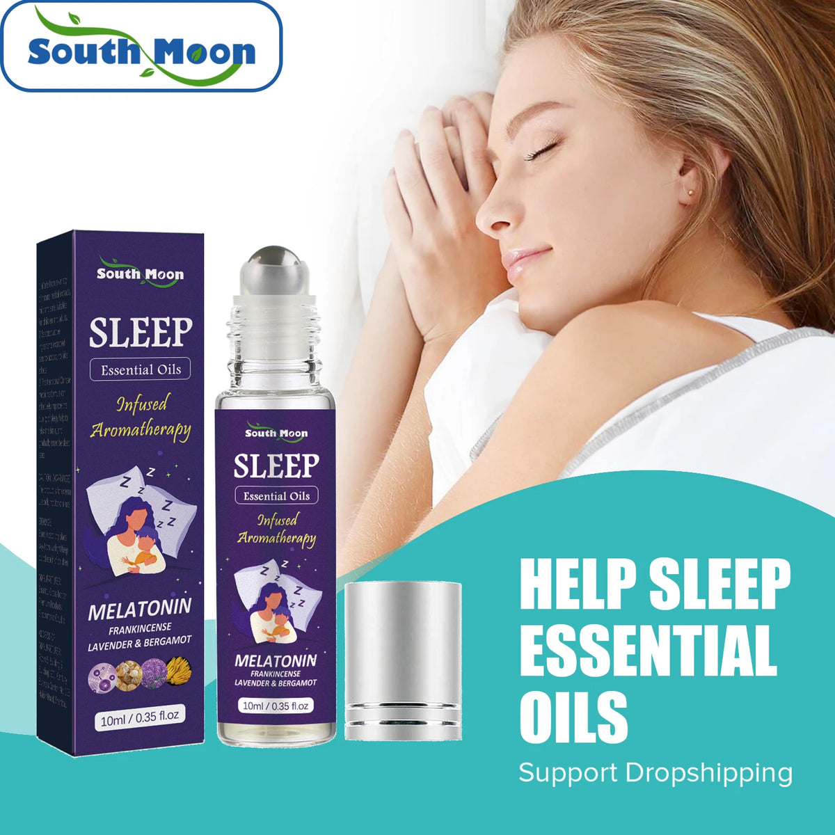 South Moon Lavender Essential Oil for Sleep & Relaxation – 10ml Aromatherapy Essential Oil Qst