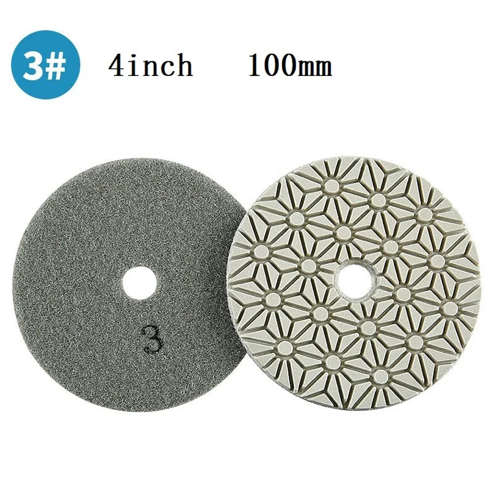 3-Step 4" Polishing Pads for Granite Marble Stone Concrete Stone Polishing Pads Qme