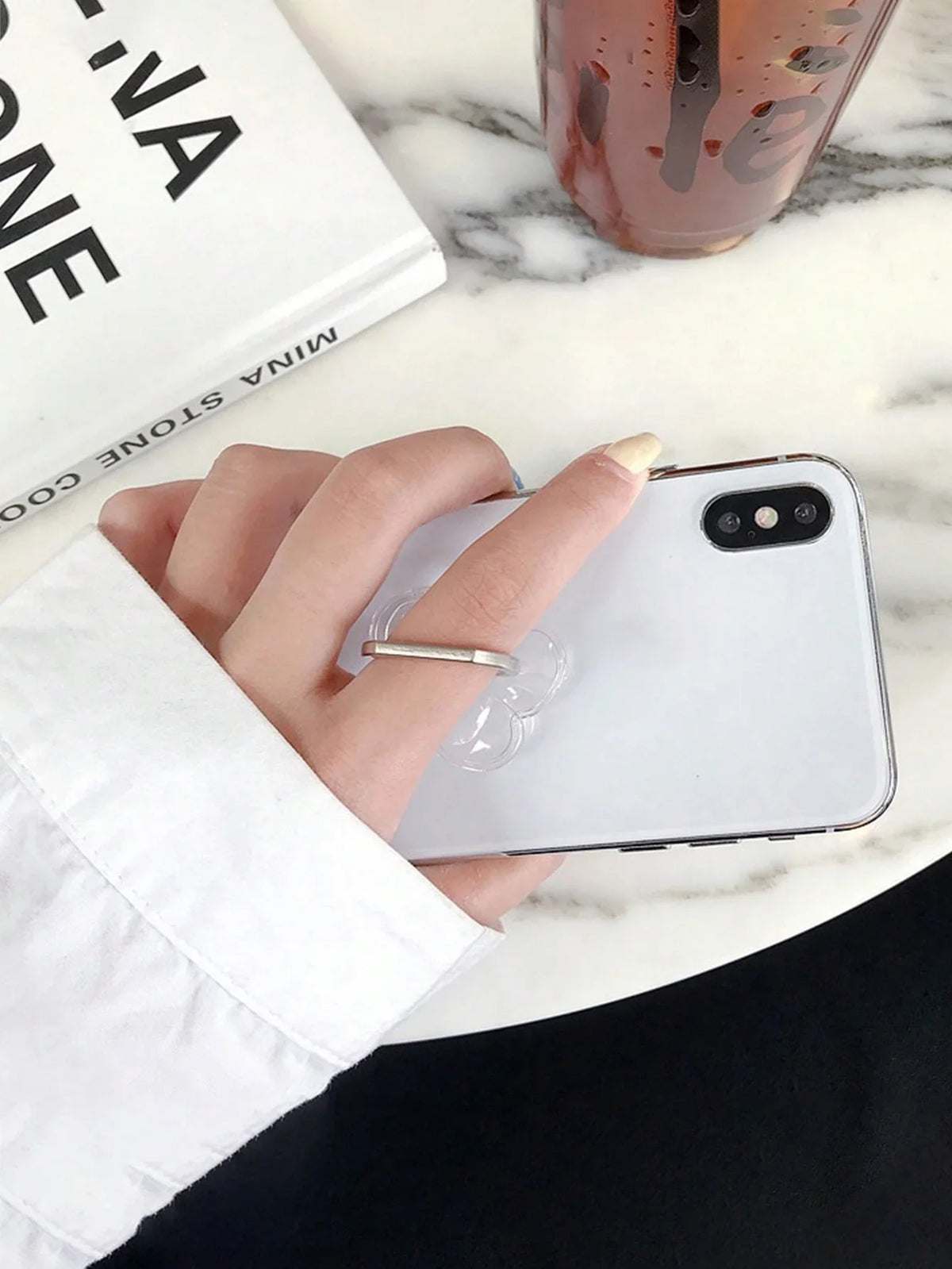 Acrylic Crystal Phone Ring Holder – Transparent Random Shape Phone Ring Holder Qme